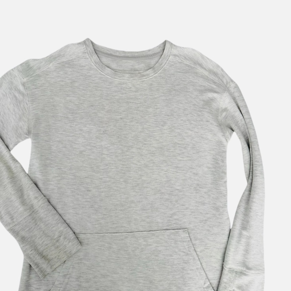 All in motion girls XL Gray Long Sleeve Top Thumbholes Pocket - Picture 5 of 11